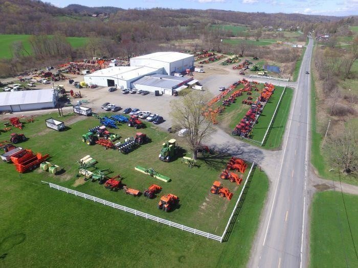 aerial view of equipment on lot