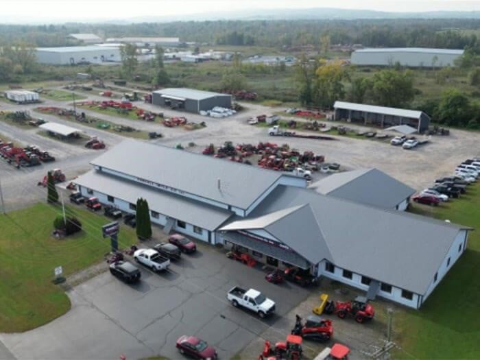 aerial view of equipment on lot